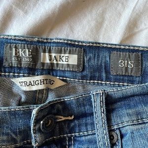 size 31 bke jeans, one small hole on leg from a spot of super glue (video)
